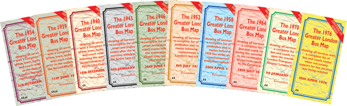 The Greater London Bus Map Historical Series Set